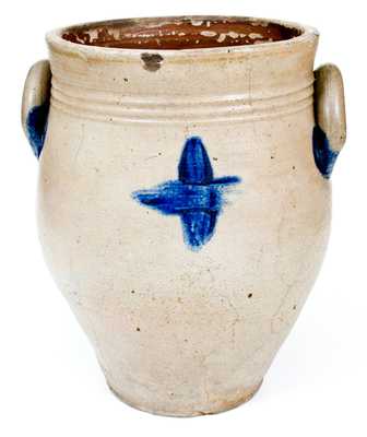 Early Albany, NY 3 Gal. Stoneware Jar with Floral Decoration