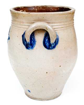 Early Albany, NY 3 Gal. Stoneware Jar with Floral Decoration