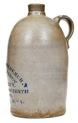 WHEELING, WV Stoneware Advertising Jug