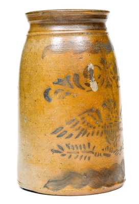 Stephen H. Ward, West Brownsville, PA Stoneware Jar w/ Stenciled Eagle Decoration