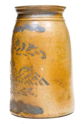 Stephen H. Ward, West Brownsville, PA Stoneware Jar w/ Stenciled Eagle Decoration