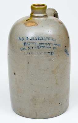 MAYNADIER / FANCY GROCERIES / BALTIMORE, MD Stoneware Advertising Jug