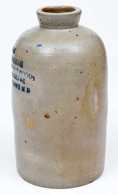 Very TANEYTOWN, MD Stoneware Advertising Tobacco Jar, Baltimore, MD origin