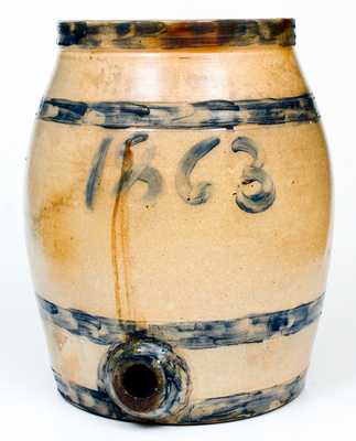 Unusual "1863" Stoneware Water Cooler, Northeastern U.S. origin