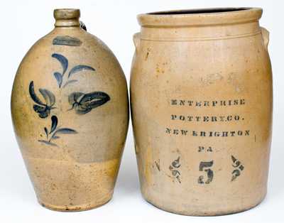 Lot of Two: Beaver County, Pennsylvania Stoneware Vessels