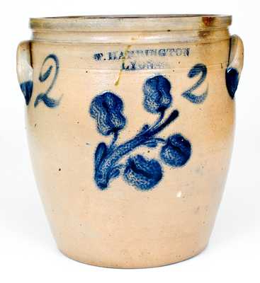 2 Gal. T. HARRINGTON / LYONS Stoneware Jar with Floral Decoration