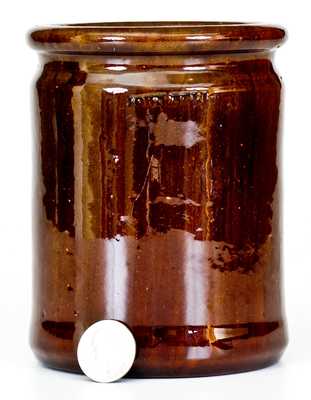 JOHN BELL, Waynesboro, PA, Small-Sized Redware Jar with Manganese Glaze