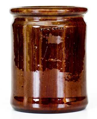 JOHN BELL, Waynesboro, PA, Small-Sized Redware Jar with Manganese Glaze