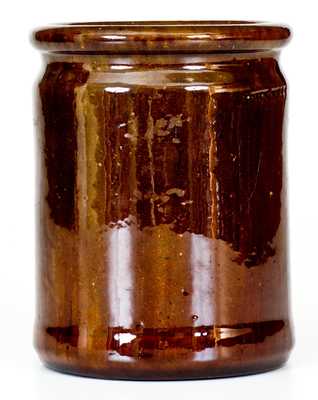 JOHN BELL, Waynesboro, PA, Small-Sized Redware Jar with Manganese Glaze