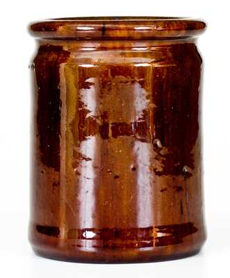 JOHN BELL, Waynesboro, PA, Small-Sized Redware Jar with Manganese Glaze