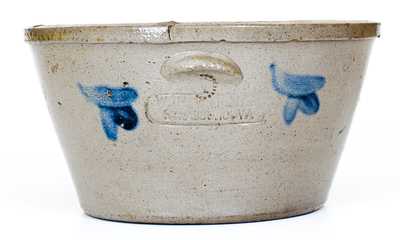 Rare W. H. CRISMAN / STRASBURG, VA Stoneware Bowl with Cobalt Decoration