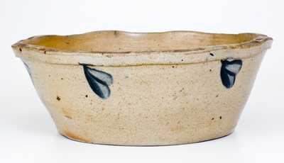Baltimore Stoneware Milkpan with Cobalt Decoration
