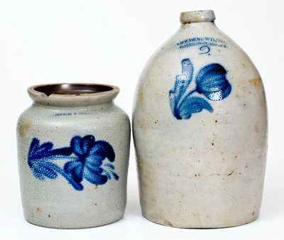 Lot of Two: COWDEN & WILCOX / HARRISBURG, PA Stoneware Jug and Jar