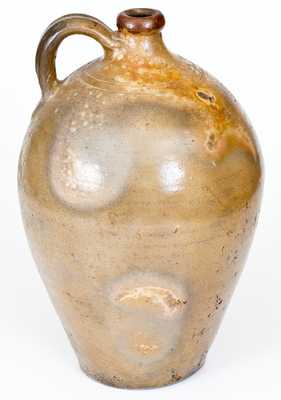 2 Gal. CHARLESTOWN, Mass. Stoneware Jug with Impressed Hearts
