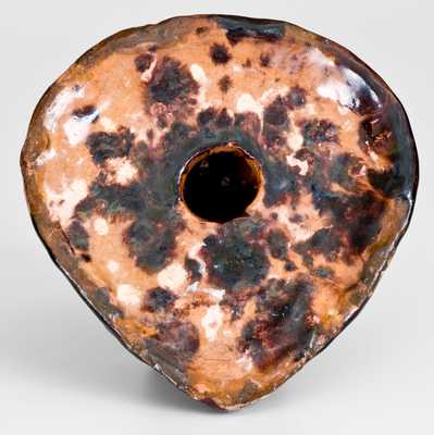 Unusual Redware Bear's Head Wall Plaque, probably Gast Pottery, Lancaster, PA