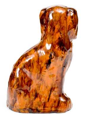 Molded Redware Spaniel with Manganese Decoration, Pennsylvania origin