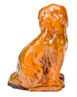 Molded Pennsylvania Redware Spaniel on Base