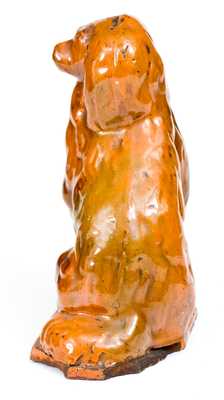 Molded Pennsylvania Redware Spaniel on Base