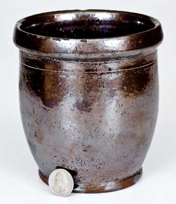 Small W. SMITH / WOMELSDORF Redware Jar with Manganese Glaze