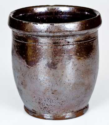 Small W. SMITH / WOMELSDORF Redware Jar with Manganese Glaze