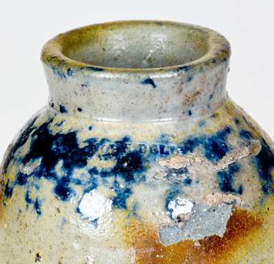 JOHN BELL / WAYNESBORO Stoneware Canning Jar with Sponged Cobalt Decoration