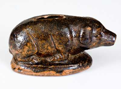 Unusual Redware Pig Bank, probably Pennsylvania, late 19th century