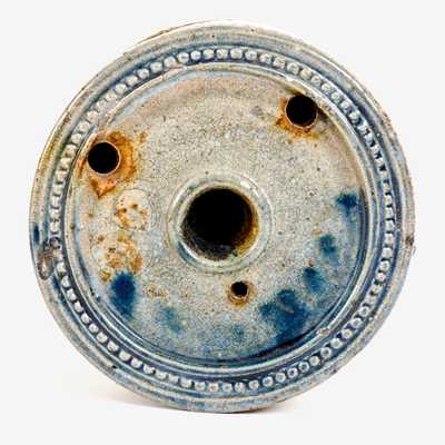 Fine att. Nathan Clark, Athens, NY Stoneware Inkwell w/ Cobalt and Coggled Designs