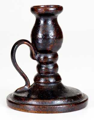 Rare George Ohr, Biloxi, MS Art Pottery Candlestick