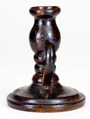 Rare George Ohr, Biloxi, MS Art Pottery Candlestick