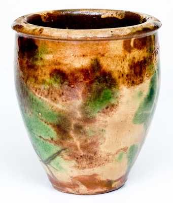 S. BELL & SON / STRASBURG, VA Multi-Glazed Redware Jar