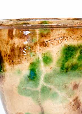 S. BELL & SON / STRASBURG, VA Multi-Glazed Redware Jar