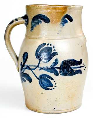 Outstanding JOHN BELL / WAYNESBORO Stoneware Pitcher with Floral Decoration