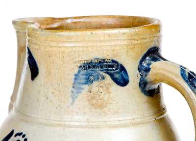 Outstanding JOHN BELL / WAYNESBORO Stoneware Pitcher with Floral Decoration