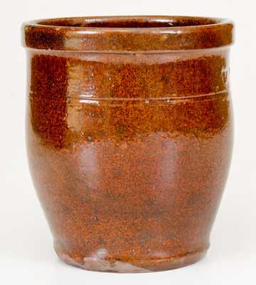 Rare UPTON M. BELL / WAYNESBORO, PA Glazed Redware Cream Jar