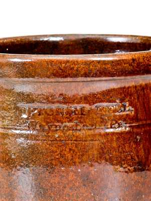 Rare UPTON M. BELL / WAYNESBORO, PA Glazed Redware Cream Jar