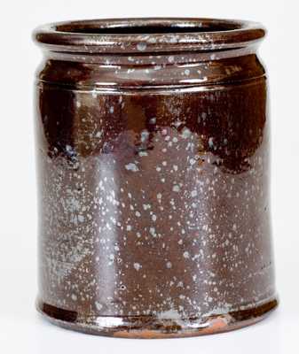 Small-Sized JOHN BELL, Waynesboro, PA Redware Jar with Manganese Glaze