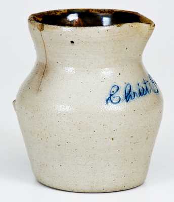 Fine Pint-Sized Stoneware Presentation Pitcher, possibly Cowden Family, Harrisburg, PA