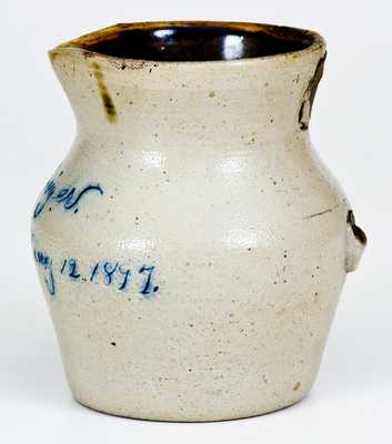 Fine Pint-Sized Stoneware Presentation Pitcher, possibly Cowden Family, Harrisburg, PA