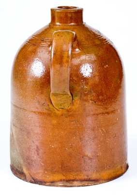 Rare JOHN M. SAFFORD, Monmouth, Maine Glazed Redware Jug
