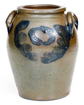 James River, Virginia Stoneware Jar with Cobalt Decoration