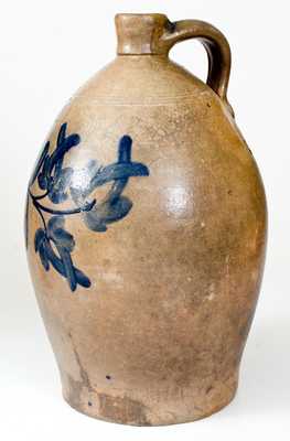 4 Gal. Stoneware Jug with Floral Decoration att. Beaver, PA