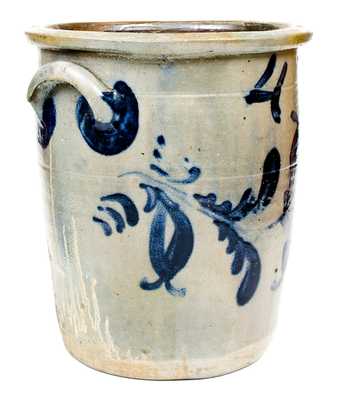 4 Gal. Stoneware Jar with Floral Decoration att. Beaver, PA