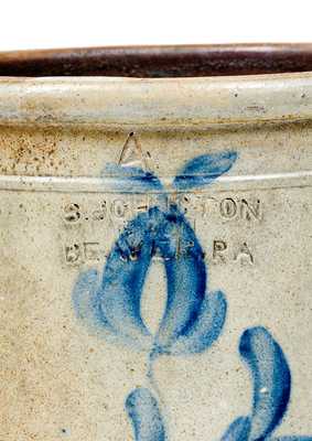 Rare S. JOHNSTON & SON / BEAVER, PA Stoneware Jar with Floral Decoration