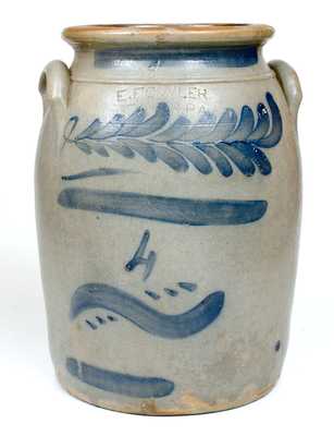 4 Gal. E. FOWLER / BEAVER, PA Stoneware Jar with Cobalt Decoration