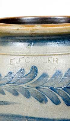 4 Gal. E. FOWLER / BEAVER, PA Stoneware Jar with Cobalt Decoration