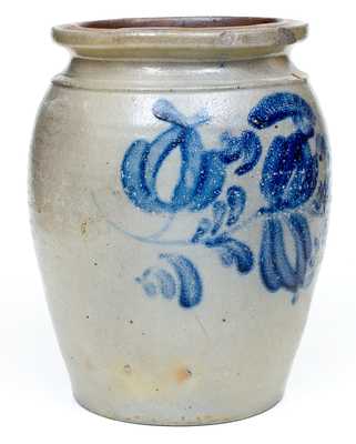 2 Gal. J. WEAVER, Beaver, PA Stoneware Jar with Floral Decoration