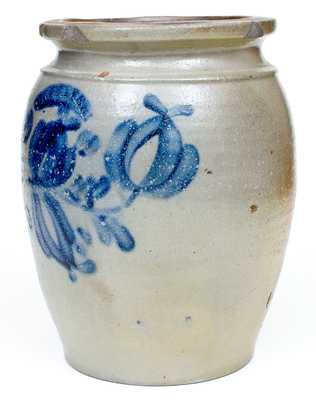 2 Gal. J. WEAVER, Beaver, PA Stoneware Jar with Floral Decoration