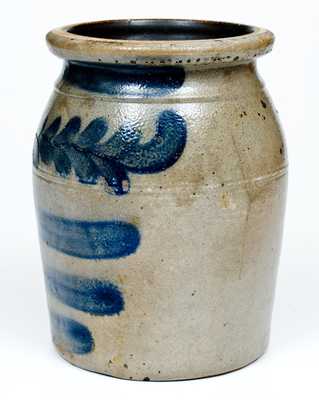 1 Gal. Beaver, PA Stoneware Jar with Stripe and Foliate Decoration