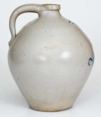 2 Gal. NORTON & FENTON / BENNINGTON, VT Stoneware Jug w/ Bold Floral Decoration