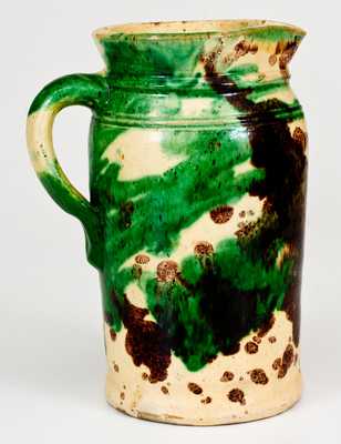 Multi-Glazed Redware Pitcher, Strasburg, VA, circa 1890